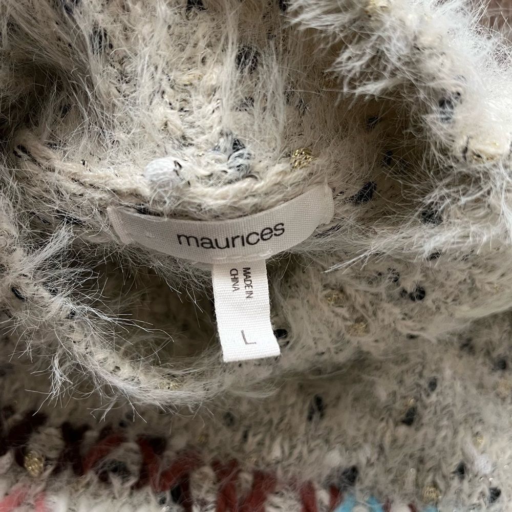 Light Gray Multi Yarn Mock Neck Pullover Sweater … - image 3